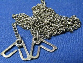 Wwii Sterling Army Navy Usmc Dog Tag Chain With J - Hooks Shape