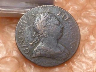 1772 Revolutionary War Era George Iii Colonial Halfpenny Clear Date Ba