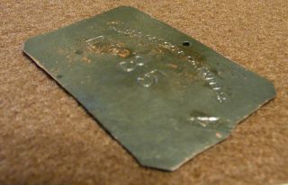 Old Wells Fargo Express Property Tag Copper 1870 ' s 7