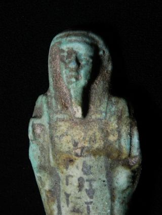 ZURQIEH - AS5451 - ANCIENT EGYPT.  LARGE FAIENCE USHABTI.  INSCRIBED.  600 - 300 B.  C 2