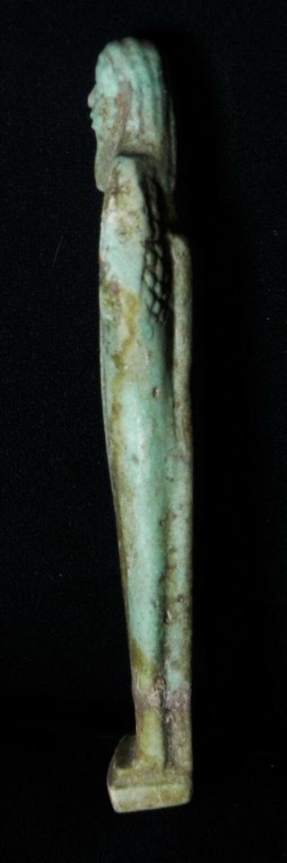 ZURQIEH - AS5451 - ANCIENT EGYPT.  LARGE FAIENCE USHABTI.  INSCRIBED.  600 - 300 B.  C 4