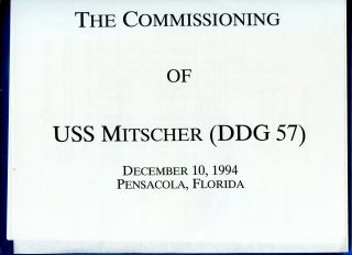 Uss Mitscher Ddg 57 Special Commissioning Navy Ceremony Program