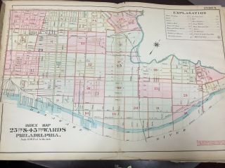 1910 Philadelphia,  Pa Elvino V.  Smith Index Page 25th & 45th Wards Atlas Map