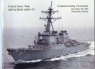 Uss Mitscher Ddg 57 Commissioning Navy Ceremony Program