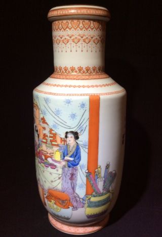 Fine Chinese Republic Period Famille Rose Porcelain Lantern Vase Character Mark 5