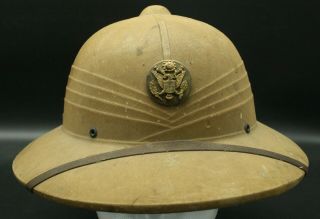 WWII US Navy Pith Helmet Cap Hat Military Jungle Hawley 2