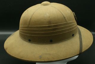 WWII US Navy Pith Helmet Cap Hat Military Jungle Hawley 5