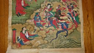 Antique 19 Century Large Chinese scroll Painting 