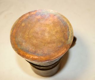 large antique 1800 ' s Arts & Crafts handmade hammered copper brass beer mug stein 11
