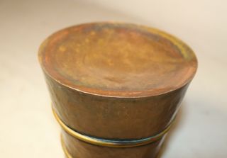 large antique 1800 ' s Arts & Crafts handmade hammered copper brass beer mug stein 12