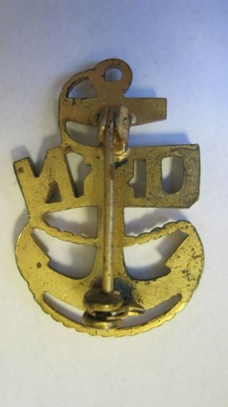 WWII USN U.  S.  NAVY ANCHOR 2 TONE CHIEF PETTY OFFICER GOLD FILLED,  STERLING PIN 2