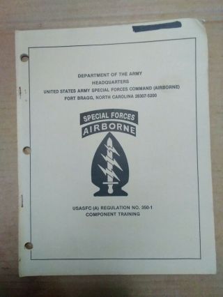 Rare 1992 Special Forces Airborne Component Training Book