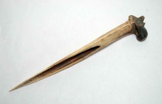 Old Vintage Papua Guinea Primitive Cassowary Bone Dagger Knife 5