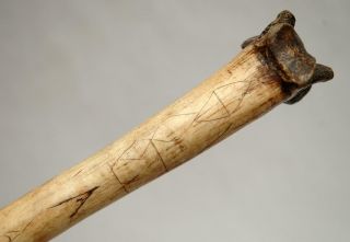 Old Vintage Papua Guinea Primitive Cassowary Bone Dagger Knife 8