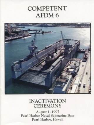 Uss Competent Afdm 6 Inactivation Navy Ceremony Program