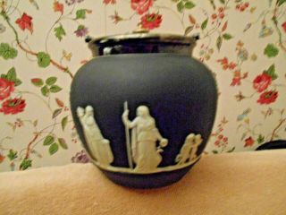 Wedgwood Black Jasperware Biscuit Barrel / Cookie Jar Circa 1870 Rare Pristine 5