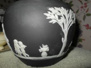 Wedgwood Black Jasperware Biscuit Barrel / Cookie Jar Circa 1870 Rare Pristine 7