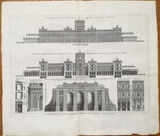 Calmet Large Engraving View Temple Jerusalem (5) - 1725