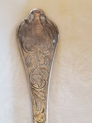 Antique Dog - nose Britannia Silver Flame back spoon 11