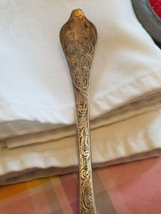 Antique Dog - nose Britannia Silver Flame back spoon 2