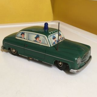 Vintage Blomer & Schuler Tin,  Battery Operated Police Car.  Fully Operational