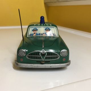 VINTAGE BLOMER & SCHULER TIN,  BATTERY OPERATED POLICE CAR.  FULLY OPERATIONAL 2