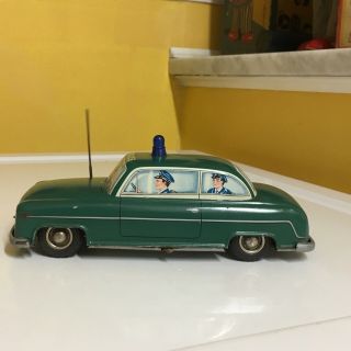 VINTAGE BLOMER & SCHULER TIN,  BATTERY OPERATED POLICE CAR.  FULLY OPERATIONAL 3