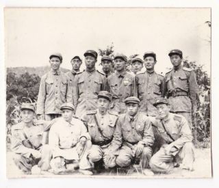 Korean War China Pva And Korea Soldiers Group Photo From Chinese Album