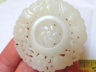 Estate Chinese Carved Natural White Jade Pendant