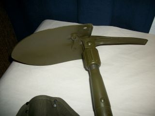 H - W 1952 Korea War US Military Entrenching Tool Shovel Pick & Sheath NOS 10