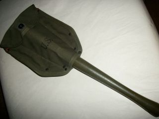 H - W 1952 Korea War Us Military Entrenching Tool Shovel Pick & Sheath Nos