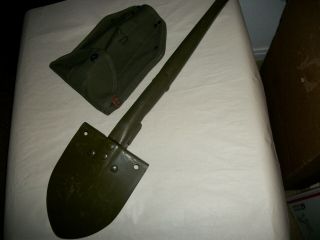 H - W 1952 Korea War US Military Entrenching Tool Shovel Pick & Sheath NOS 8