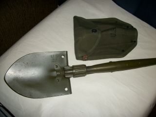 H - W 1952 Korea War US Military Entrenching Tool Shovel Pick & Sheath NOS 9