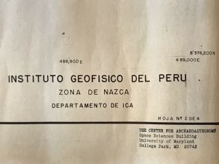 Vintage Government Map Of Nazca Lines Peru UFO Ancient Alien Occult Book 5