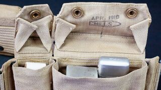 WWI US ARMY OFFICERS MEDICAL BELT,  EAGLE SNAPS,  1918 3