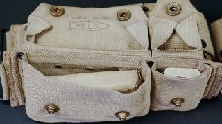 WWI US ARMY OFFICERS MEDICAL BELT,  EAGLE SNAPS,  1918 7