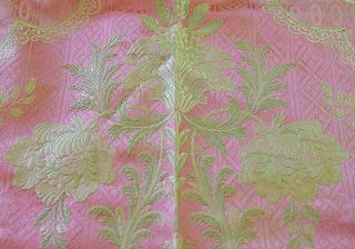 VINTAGE ANTIQUE FRENCH SILK BROCADE UU200 7