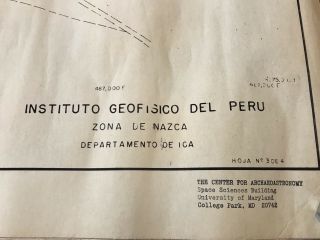 Vintage Military Map Of Nazca Lines Peru UFO Ancient Alien Occult Book 5