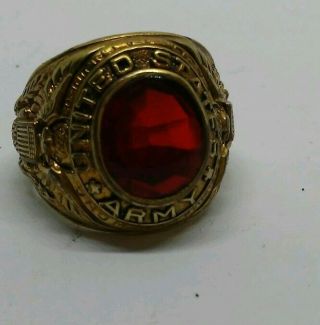 Vintage Ww2 Us Army Gold Filled Size 9 Mens Ring Great Detail