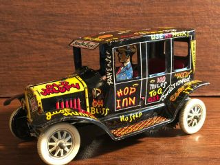 Marx Old Jalopy Pressed Tin Toy Wind Up Wobbly Car In