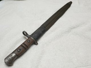 British ? M1913/17 Bayonet & Scabbard By Remington Knife Blade WW1 WW2 12