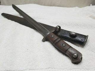 British ? M1913/17 Bayonet & Scabbard By Remington Knife Blade WW1 WW2 2