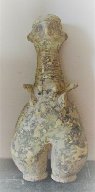 Very Rare Ancient Amlash Bactria Terracotta Steatopygous Idol 800 - 700bce