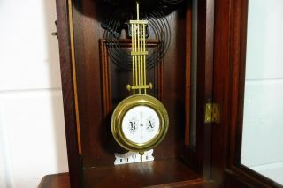 Old Wall Clock Regulator Wooden Clock Vintage Antique 11