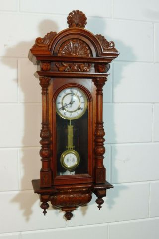 Old Wall Clock Regulator Wooden Clock Vintage Antique