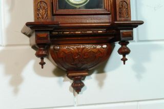 Old Wall Clock Regulator Wooden Clock Vintage Antique 6