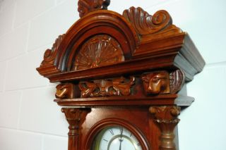 Old Wall Clock Regulator Wooden Clock Vintage Antique 9