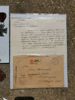 WW1 Iron Cross Medal/ Hindenburg Cross set with Letter and Envelope.  Great Item 2