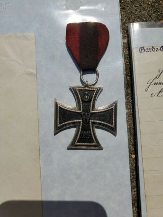 WW1 Iron Cross Medal/ Hindenburg Cross set with Letter and Envelope.  Great Item 4