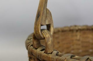 VERY RARE LARGE 19TH C SWING HANDLE BASKET IN THE BEST GRUNGY SURFACE 12